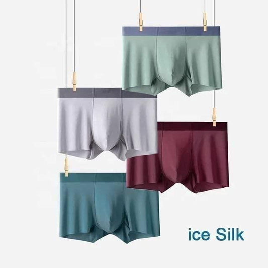 Men's Ice Silk Briefs Boxers (Pack of 4)(random colour)