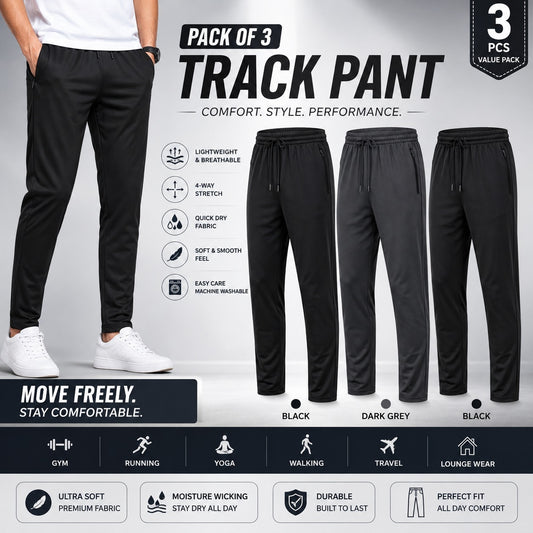 Track Pant Assorted color Pack Of 3